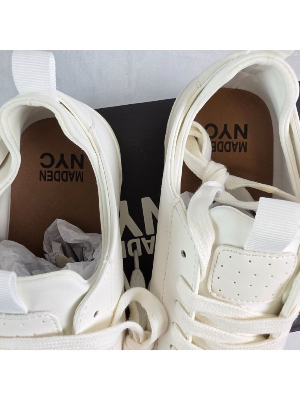 Madden NYC Markk Sneakers Mens 7 White Platform Court Lace Up Shoes New In Box - Picture 9 of 12